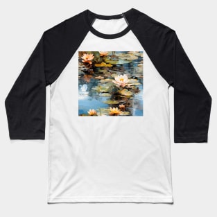 Monet Style Water Lilies 8 Baseball T-Shirt